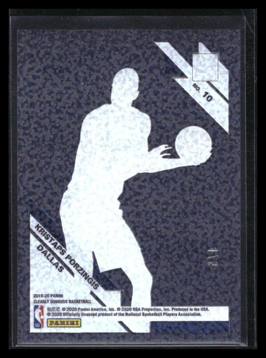 2019-20 Clearly Donruss Kristaps Porzingis Holo Gold 4/5