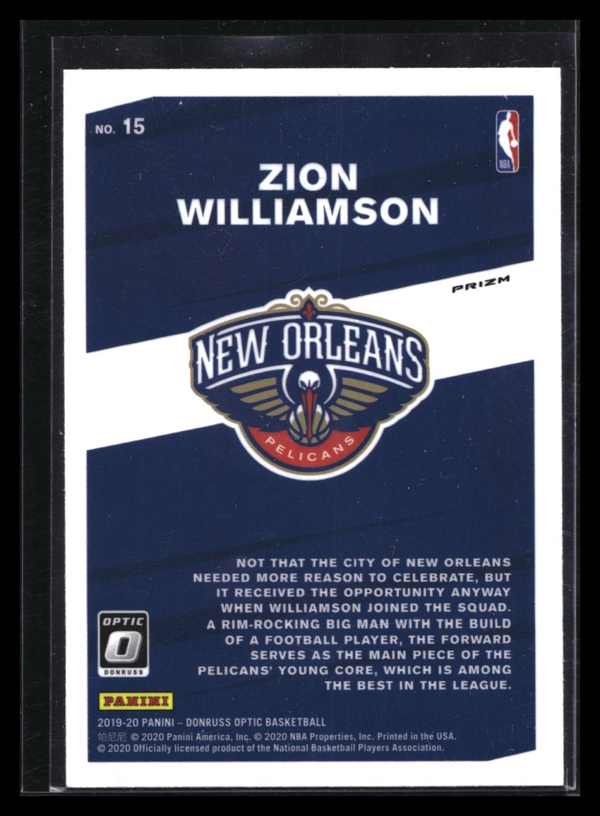 2019-20 Donruss Optic ZION WILLIAMSON My House Rookie Holo Silver Prizm #15