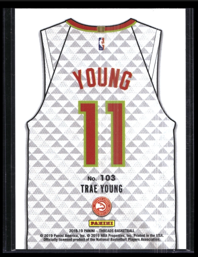 2018-19 Threads Trae Young Associaton Jersey Rookie Premium Silver 195/199