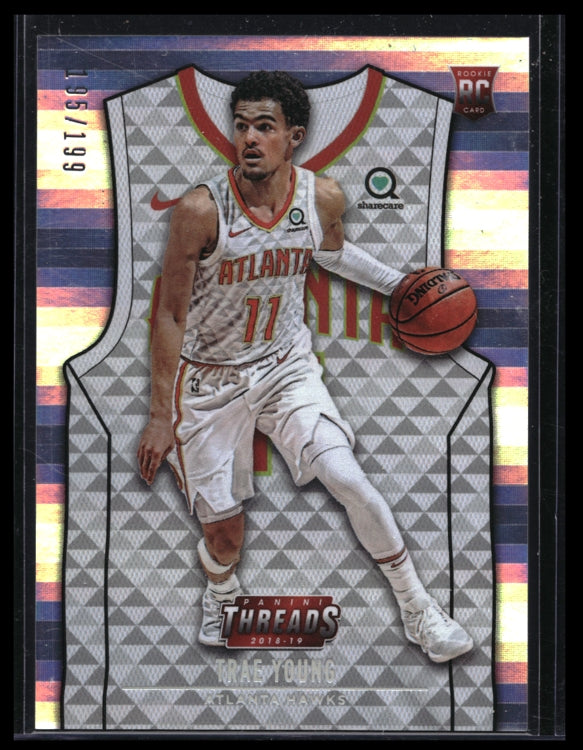 2018-19 Threads Trae Young Associaton Jersey Rookie Premium Silver 195/199
