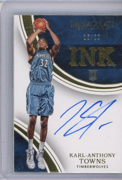 2015-16 Immaculate Karl-anthony Towns Ink Rookie Auto 16/60