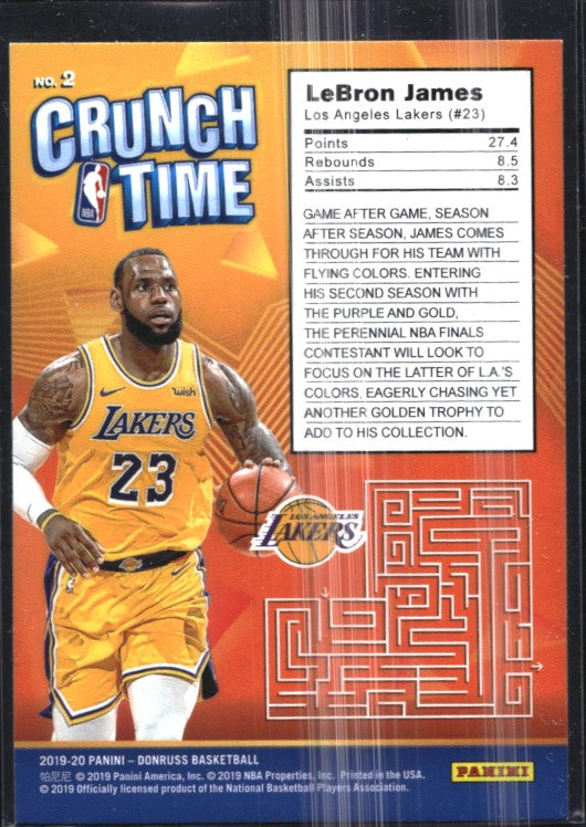 2019-20 Donruss Lebron James Crunch Time Base No 2