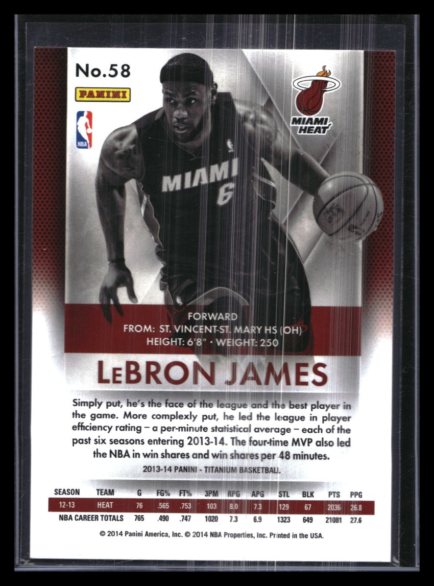 2013-14 Titanium Lebron James Heat Base No 58