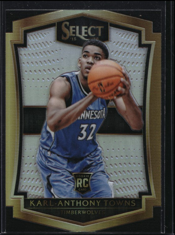 2015-16 Select Karl Anthony-towns Premier Level Rookie Silver Prizm No 136