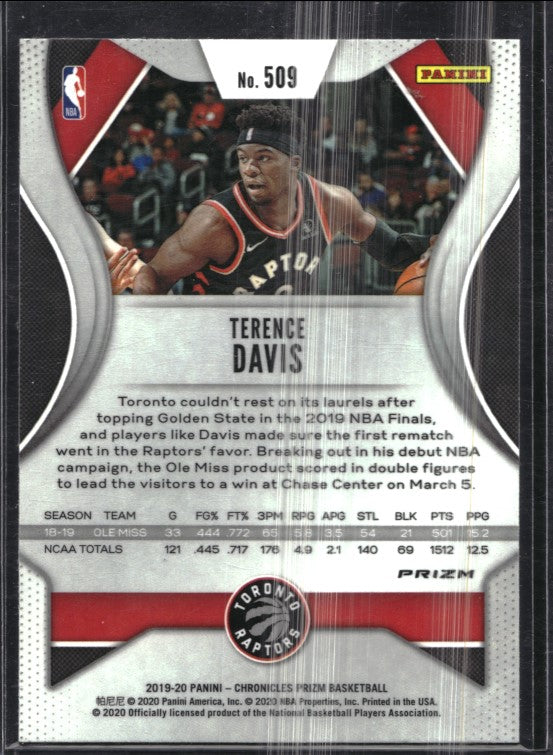 2019-20 Chronicles TERENCE DAVIS Prizm Update Rookie Pink #509