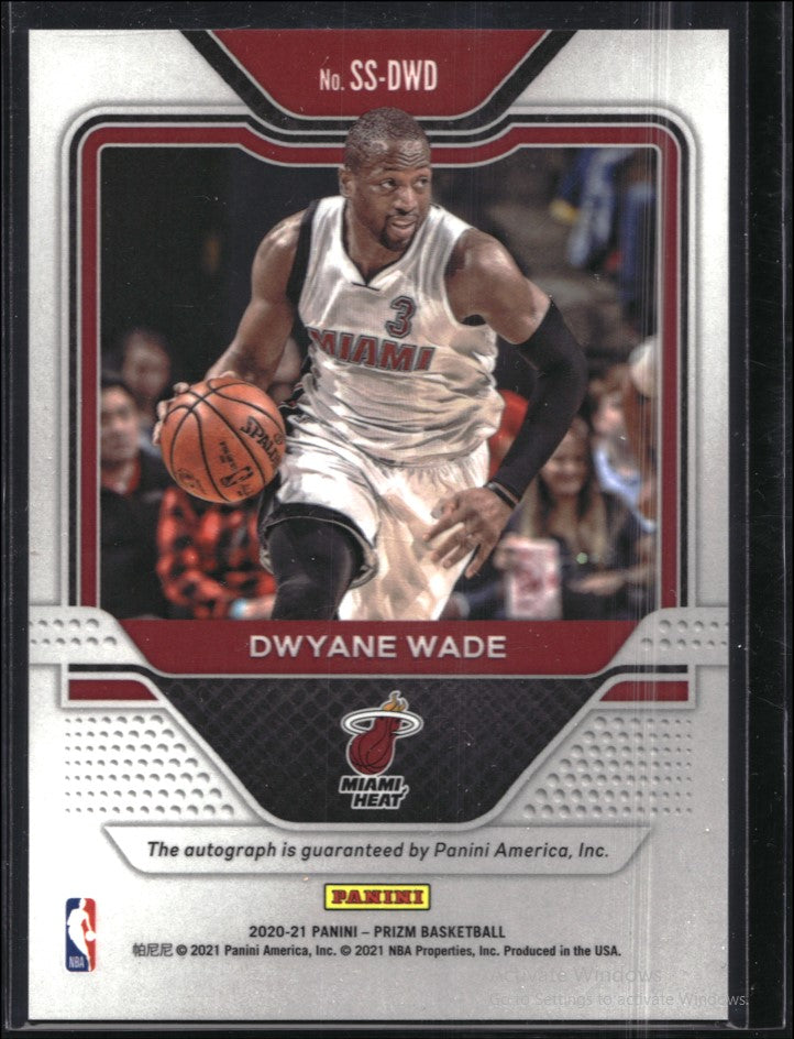 2020-21 Prizm Dwyane Wade Sensational Signatures Auto Base No Dwd