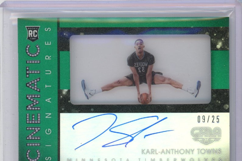 2015-16 Gala Karl-anthony Towns Cinematic Signatures Rookie Auto Green Jade 9/25