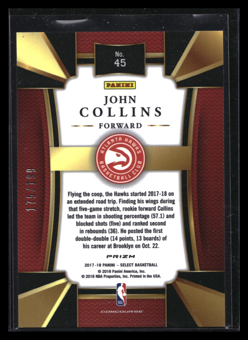 2017-18 Select John Collins Concourse Rookie Red Prizm 175/199
