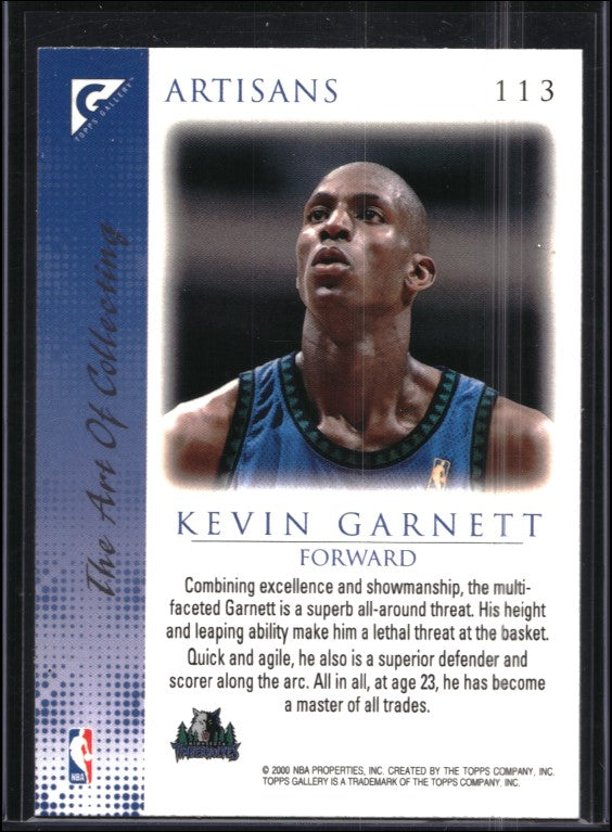 2000-01 Topps Gallery Kevin Garnett Artisans No 113