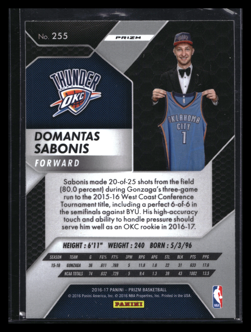 2016-17 Prizm DOMANTAS SABSONIS Rookie Silver #255