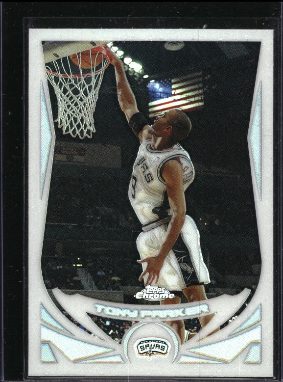 2004-05 Topps Chrome Tony Parker Refractor No 105