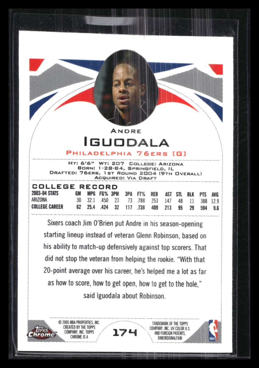 2004-05 Topps Chrome Andre Iguodala Rookie Base No 174