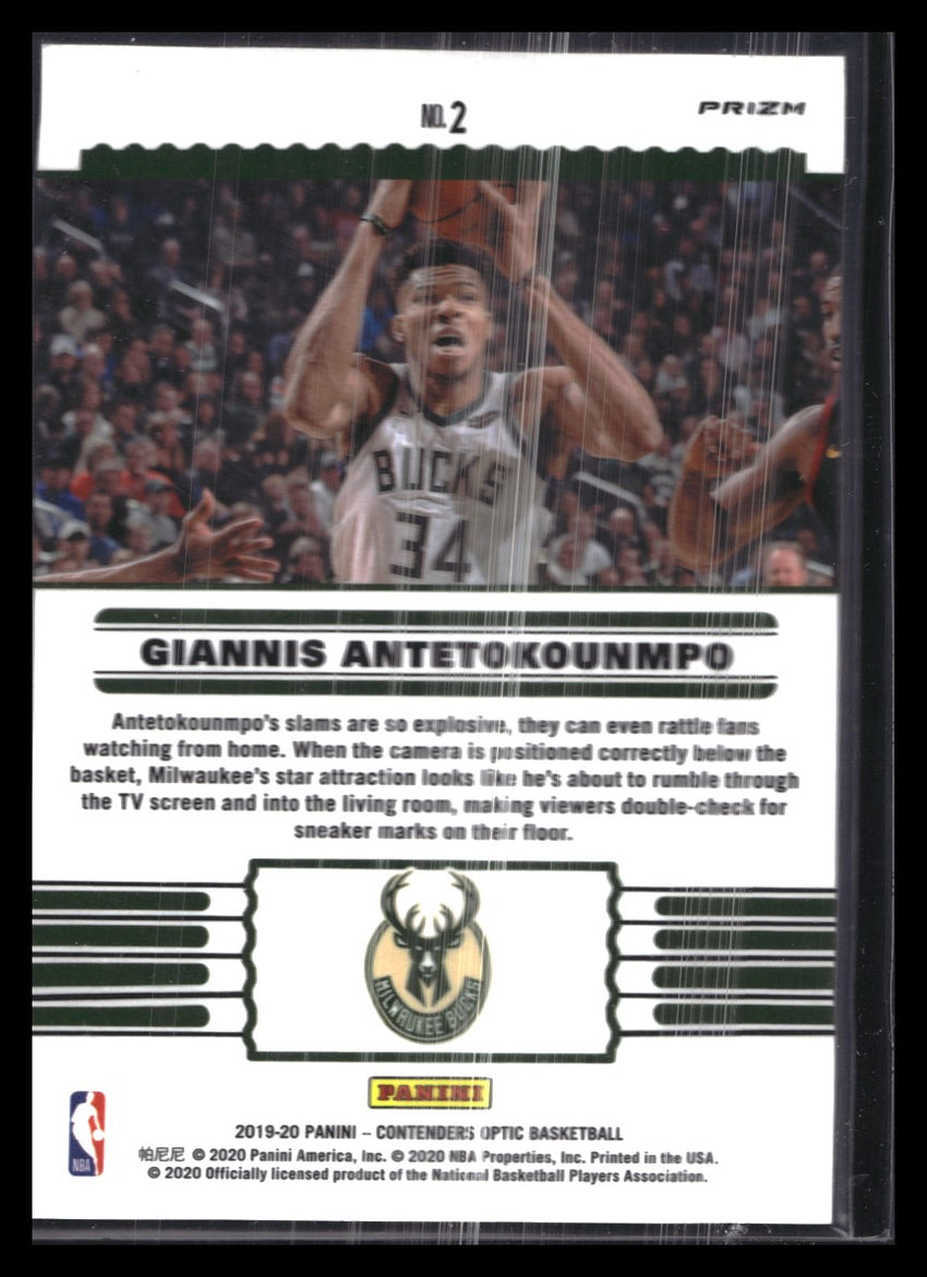 2019-20 Contenders Optic GIANNIS ANTETOKOUNMPO Front-Row Seat Red Ice #2