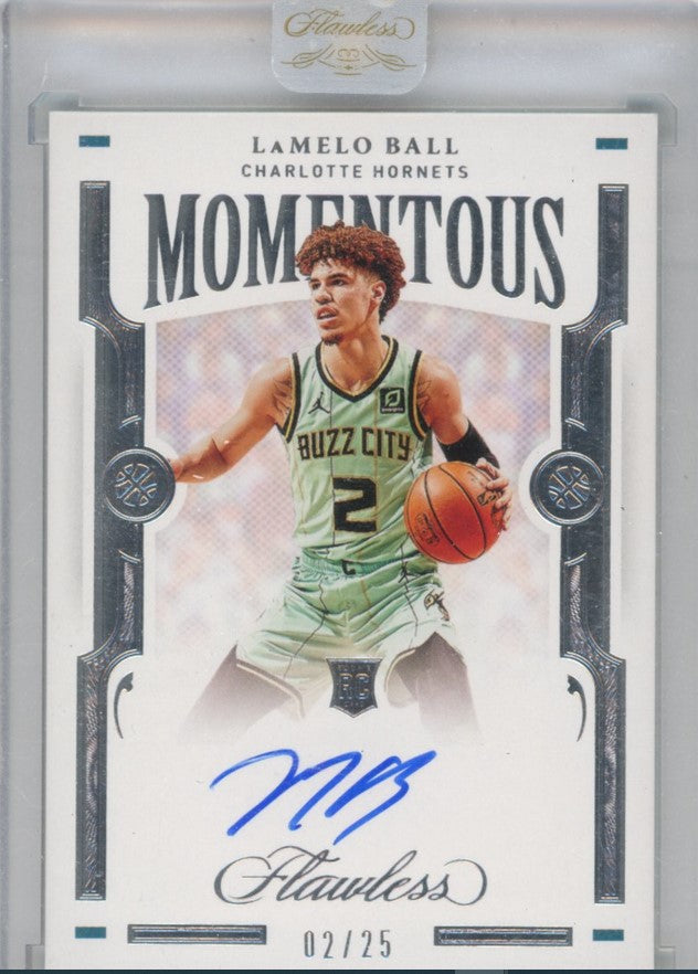 2020-21 Flawless Lamelo Ball Momentous Rookie Auto Silver 2/25