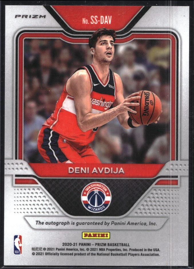 2020-21 Prizm Deni Avdija Sensational Signatures Rookie Auto Choice Red No Dav A