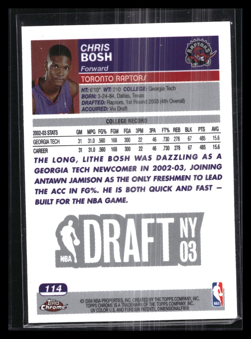 2003-04 Topps Chrome CHRIS BOSH Rookie Base #114