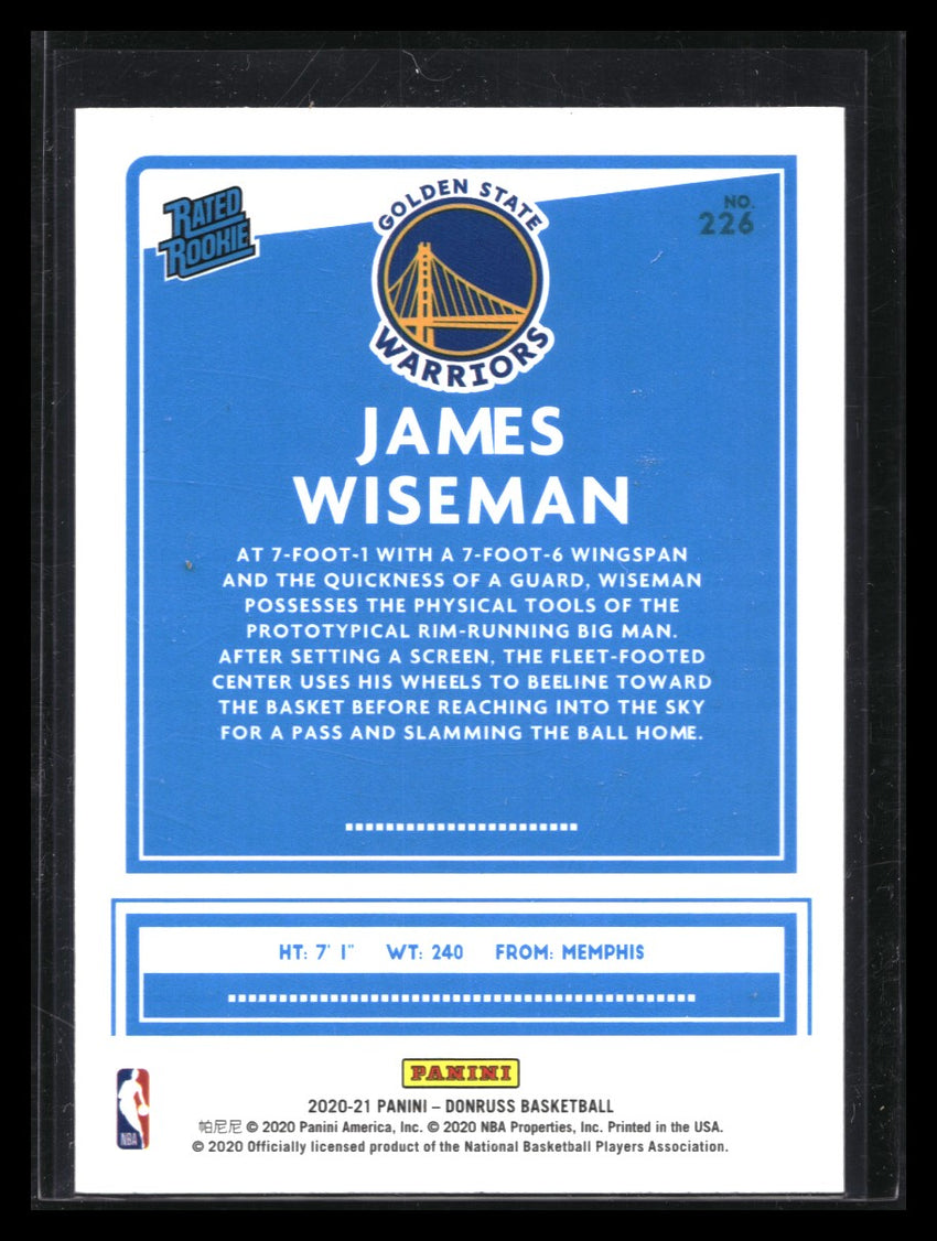 2020-21 Donruss JAMES WISEMAN Choice Rated Rookie Infinite Mojo #226