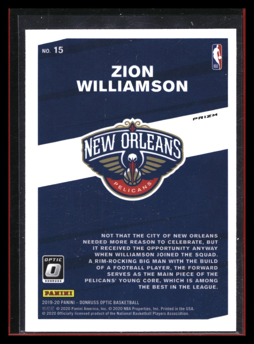 2019-20 Donruss Optic ZION WILLIAMSON My House Rookie Purple Holo #15