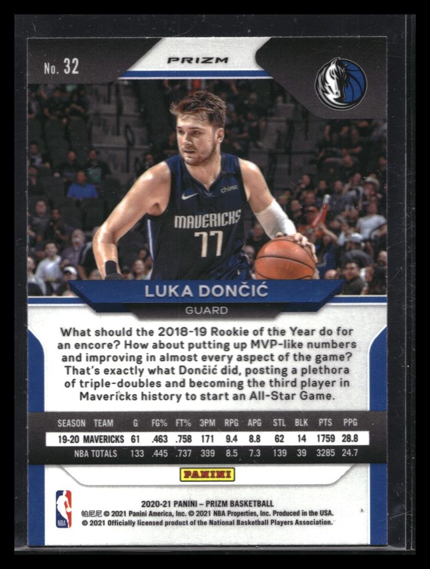 2020-21 Prizm Luka Doncic Silver Prizm Card No 32