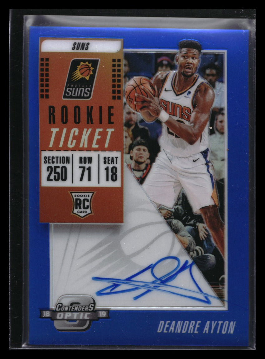 2018-19 Contenders Optic Deandre Ayton Rookie Ticket Auto Blue Prizm 39/49