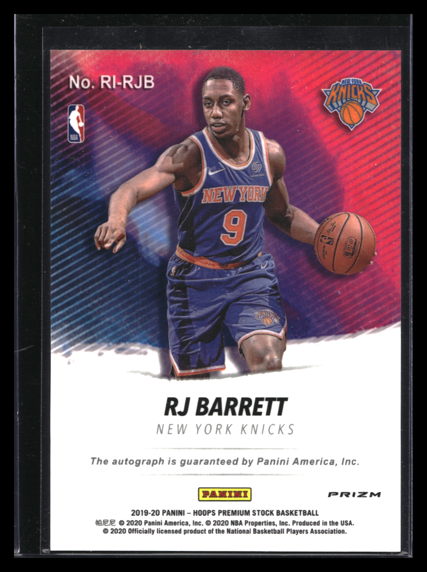 2019-20 Hoops Premium Stock Rj Barrett Rookie Ink Auto Flash Shock No Rjb B