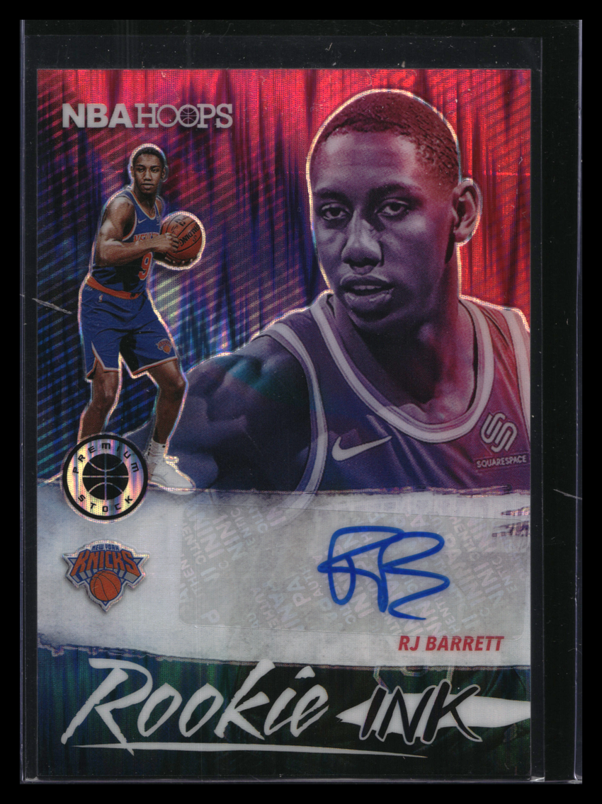 2019-20 Hoops Premium Stock Rj Barrett Rookie Ink Auto Flash Shock No Rjb B