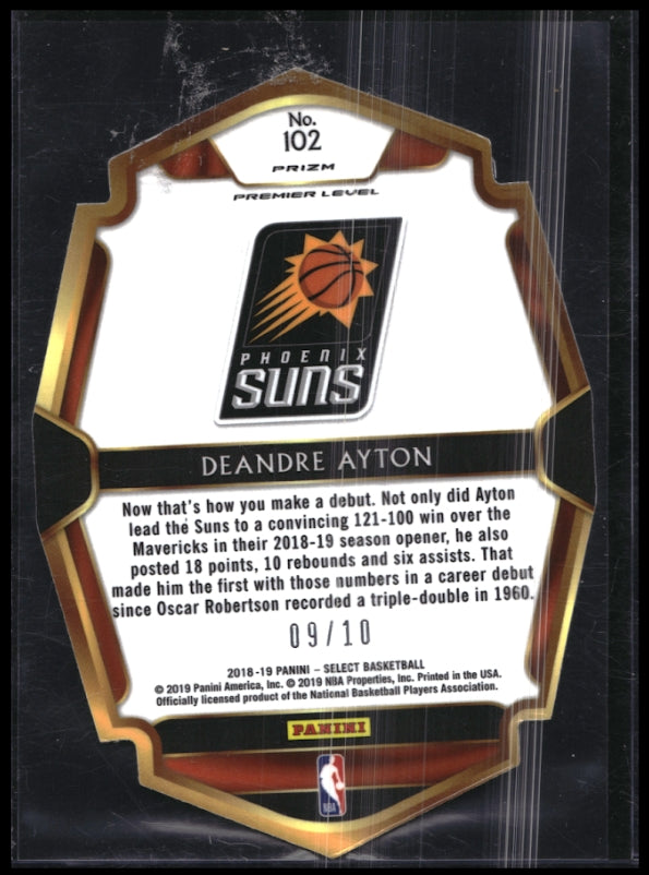 2018-19 Select Deandre Ayton Premier Level Die-cut Gold 9/10