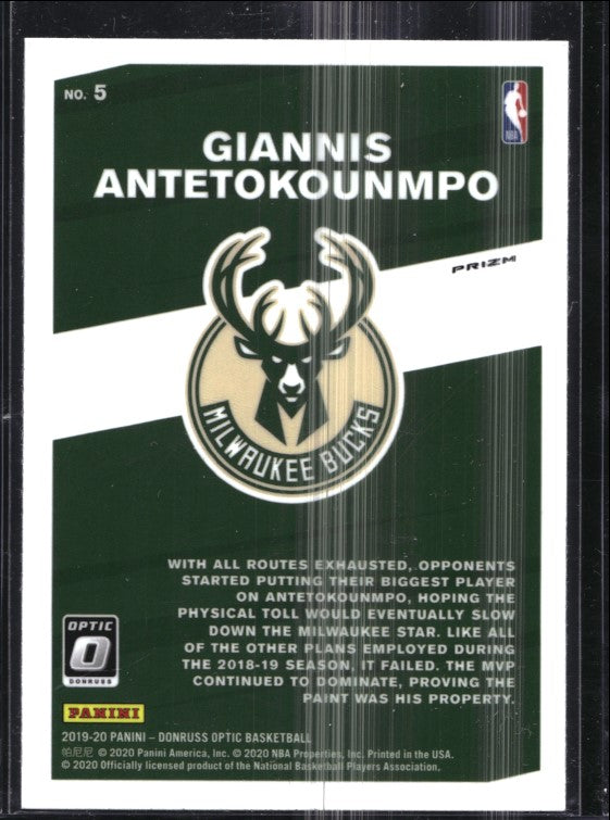 2019-20 Donruss Optic GIANNIS ANTETOKOUNMPO My House Holo Silver #5