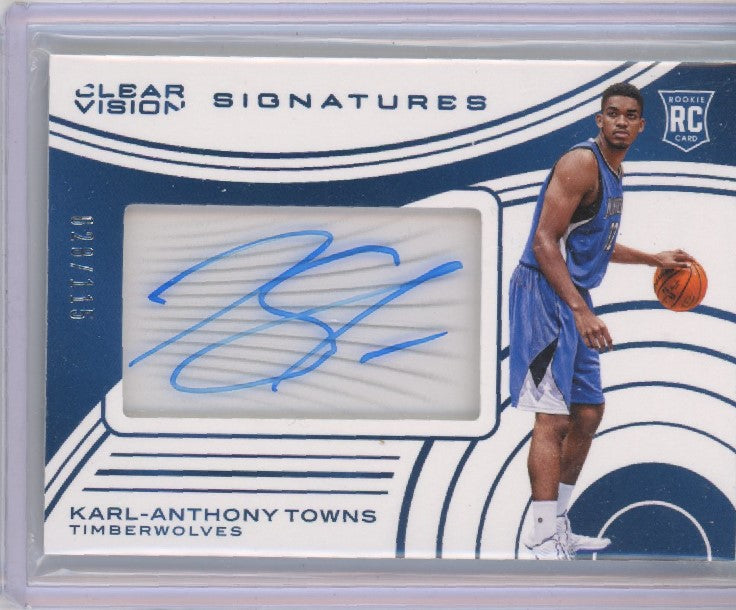 2015-16 Clear Vision Karl-anthony Towns Rookie Signatures Auto 28/115