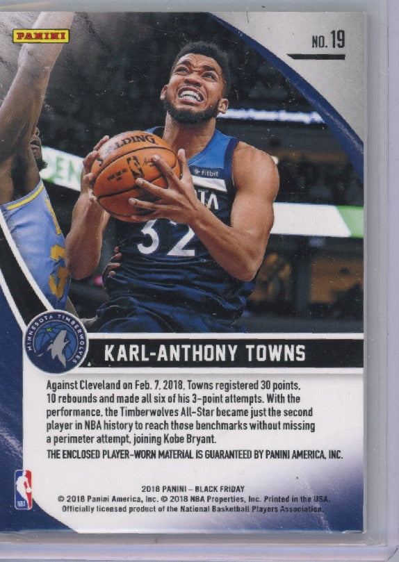 2018-19 Black Friday Karl-anthony Towns Patch Hyperplaid 1/1 Climacool