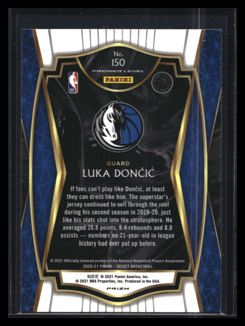 2020-21 Select Luka Doncic Premier Level Silver Prizm No 150