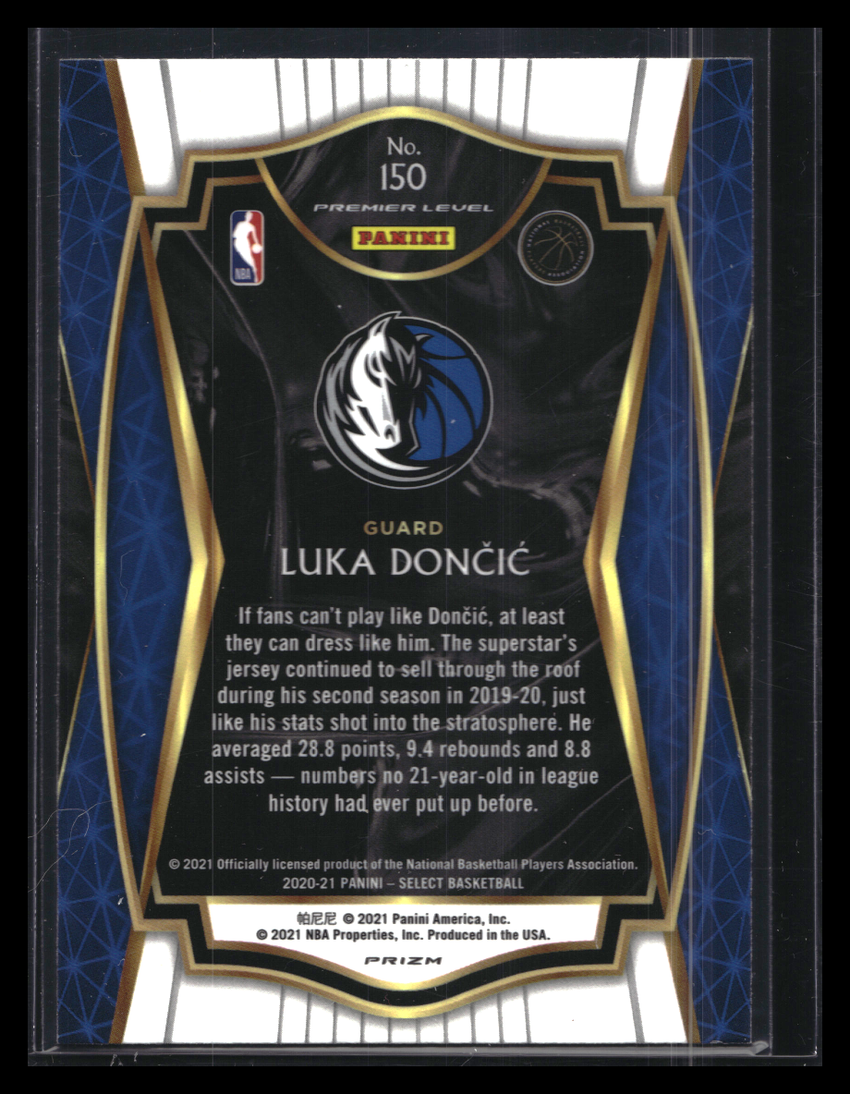 2020-21 Select Luka Doncic Premier Level Tri-color Prizm No 150