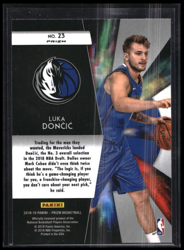 2018-19 Prizm Luka Doncic Freshman Phenoms Rookie Silver No 23