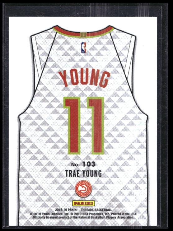 2018-19 Threads Trae Young Associaton Jersey Rookie Premium Silver 185/199