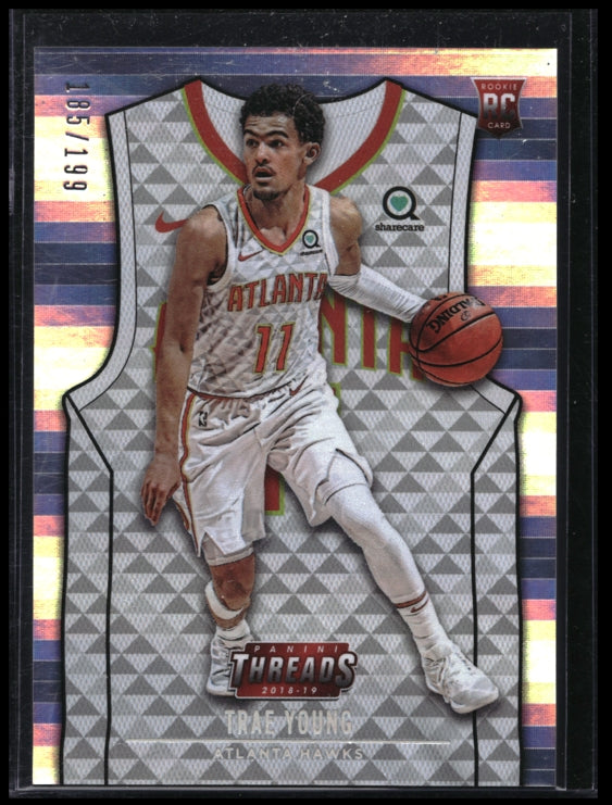 2018-19 Threads Trae Young Associaton Jersey Rookie Premium Silver 185/199