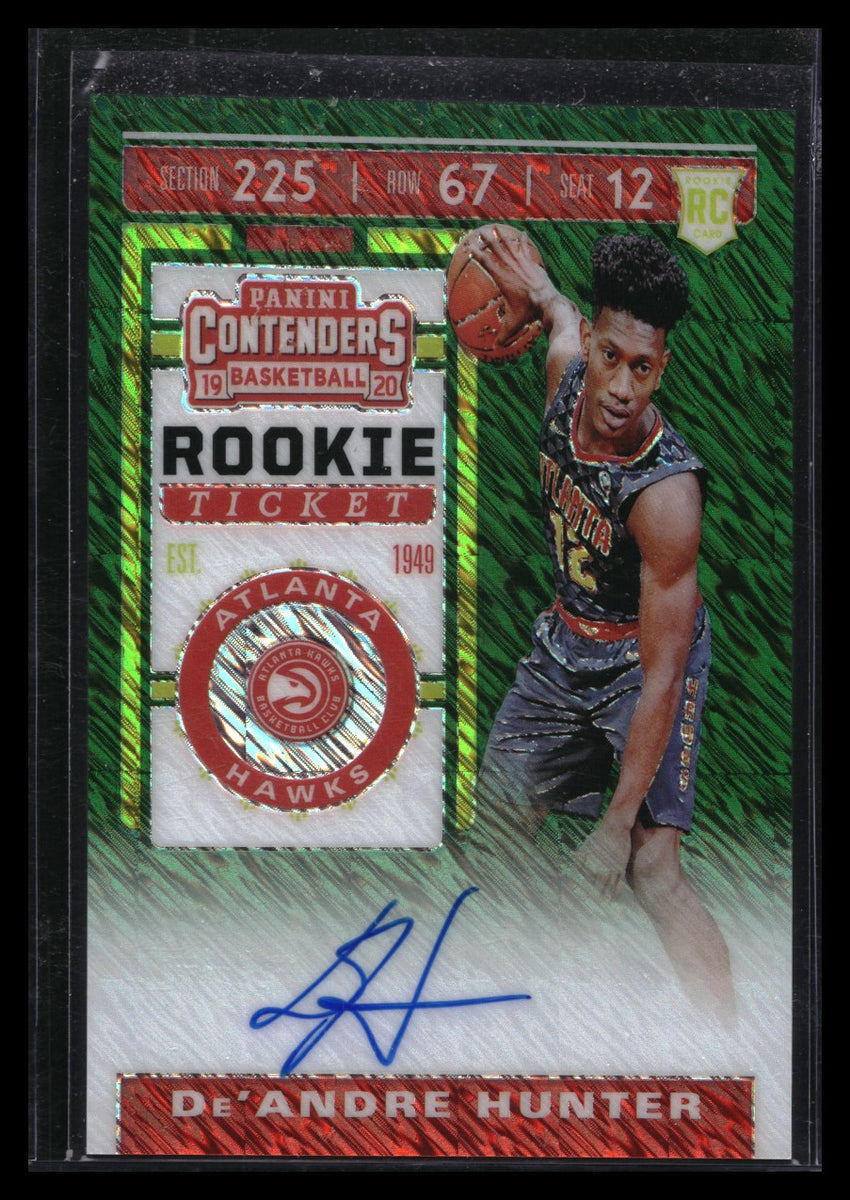 2019-20 Contenders Deandre Hunter Rookie Ticket Green Shimmer Auto Ssp No 110