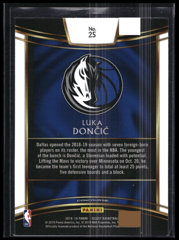 2018-19 Select Luka Doncic Concourse Rookie Base No 25