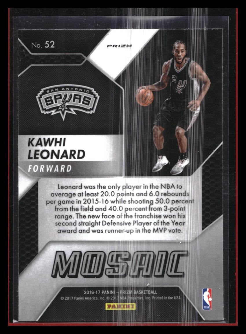 2016-17 Prizm KAWHI LEONARD Mosaic Silver #52