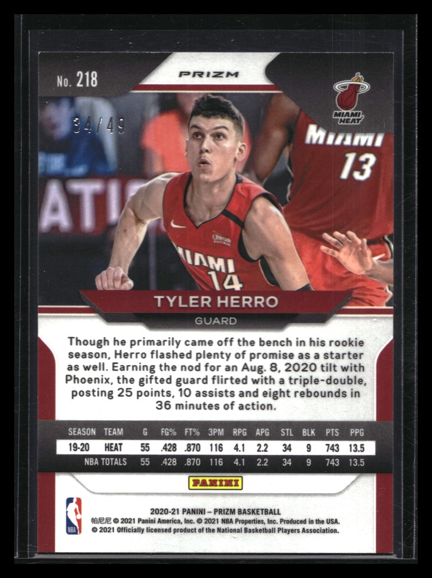 2020-21 Prizm Tyler Herro Orange Prizm 34/49