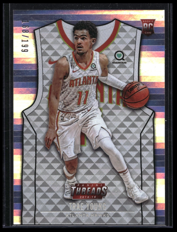 2018-19 Threads Trae Young Associaton Jersey Rookie Premium Silver 168/199