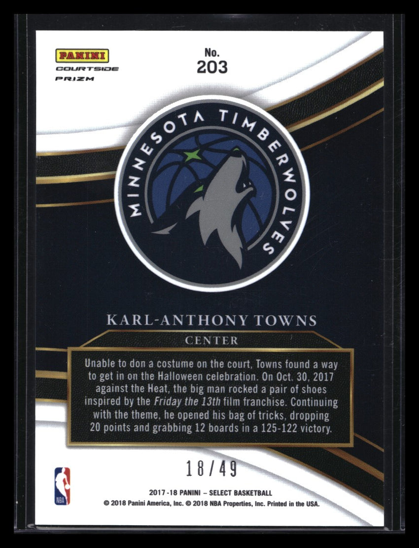 2017-18 Select Karl-anthony Towns Courtside Copper Bronze 18/49