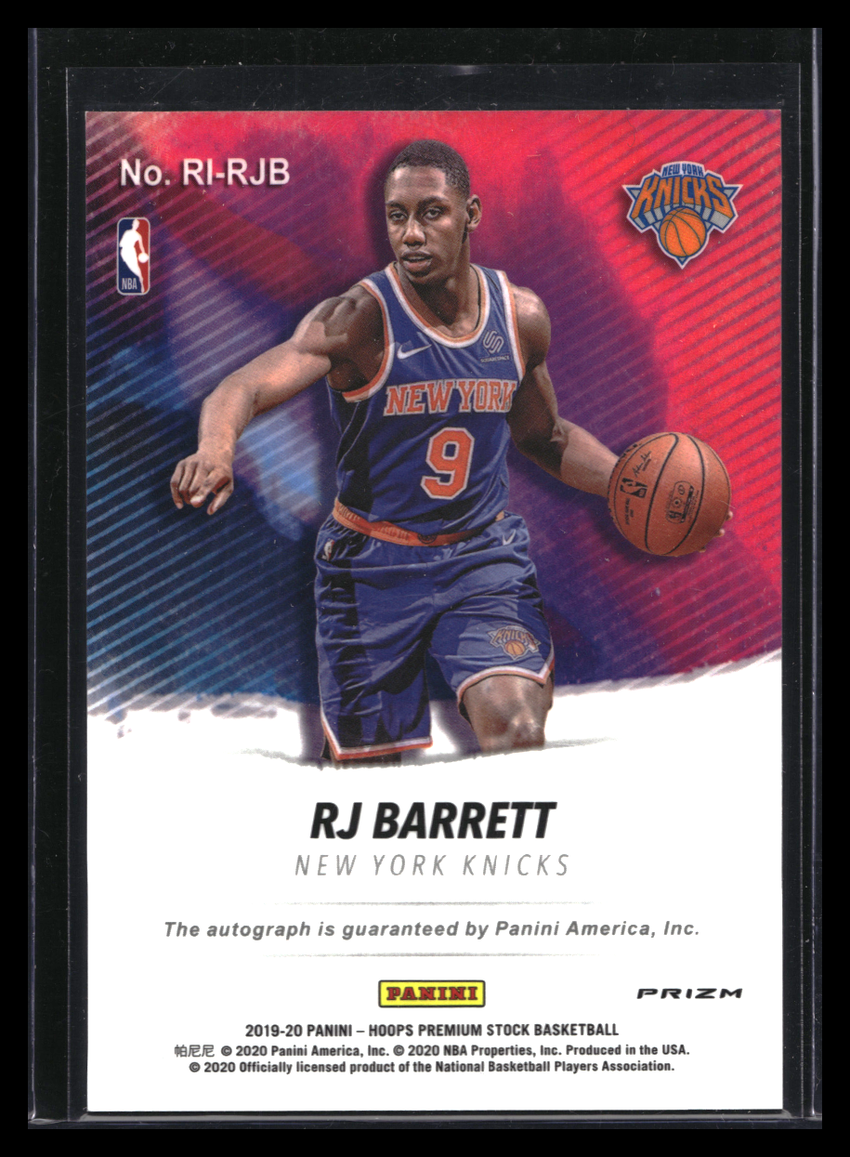 2019-20 Hoops Premium Stock Rj Barrett Rookie Ink Auto Flash Shock No Rjb C