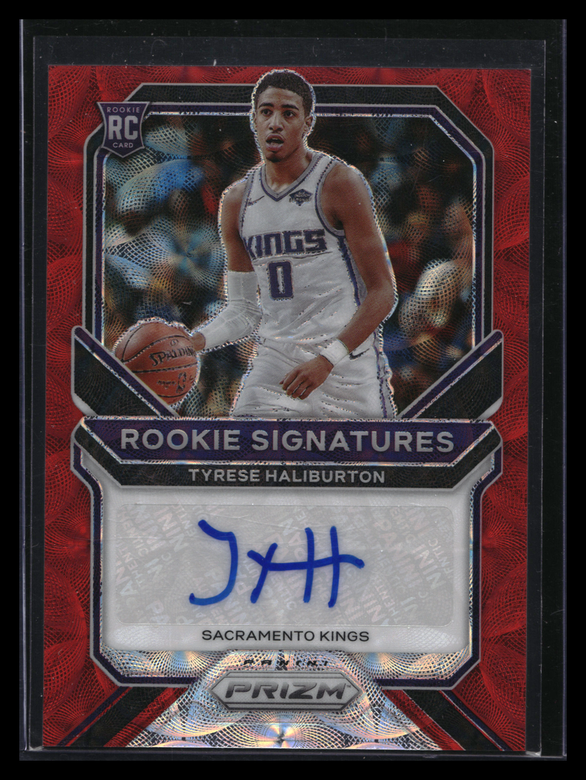 2020-21 Prizm Tyrese Haliburton Rookie Signatures Auto Choice Red No Thb C