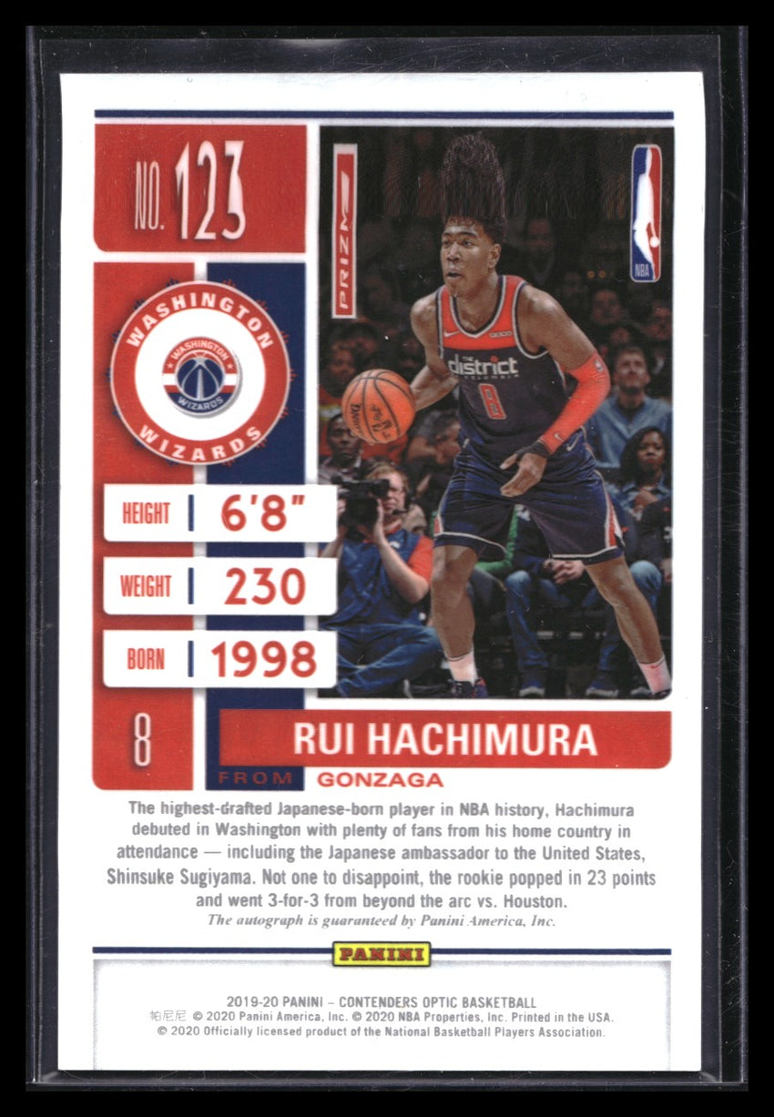 99枚限定】2019-20 Contenders Optic Rui Hachimura 八村塁 Blue