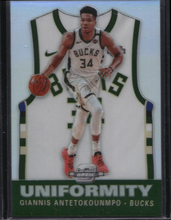 2019-20 Contenders Optic GIANNIS ANTETOKOUNMPO Uniformity Silver Prizm #32