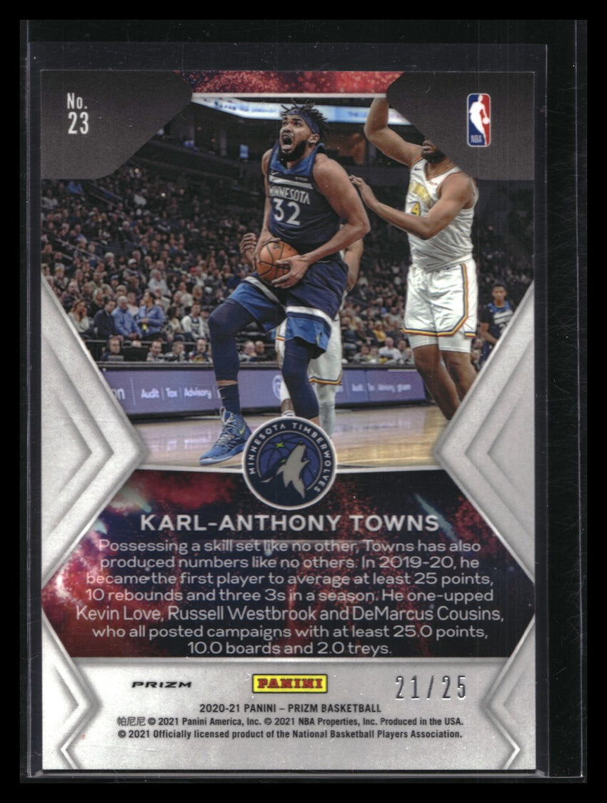 2020-21 Prizm Karl-anthony Towns Fireworks Mojo 21/25