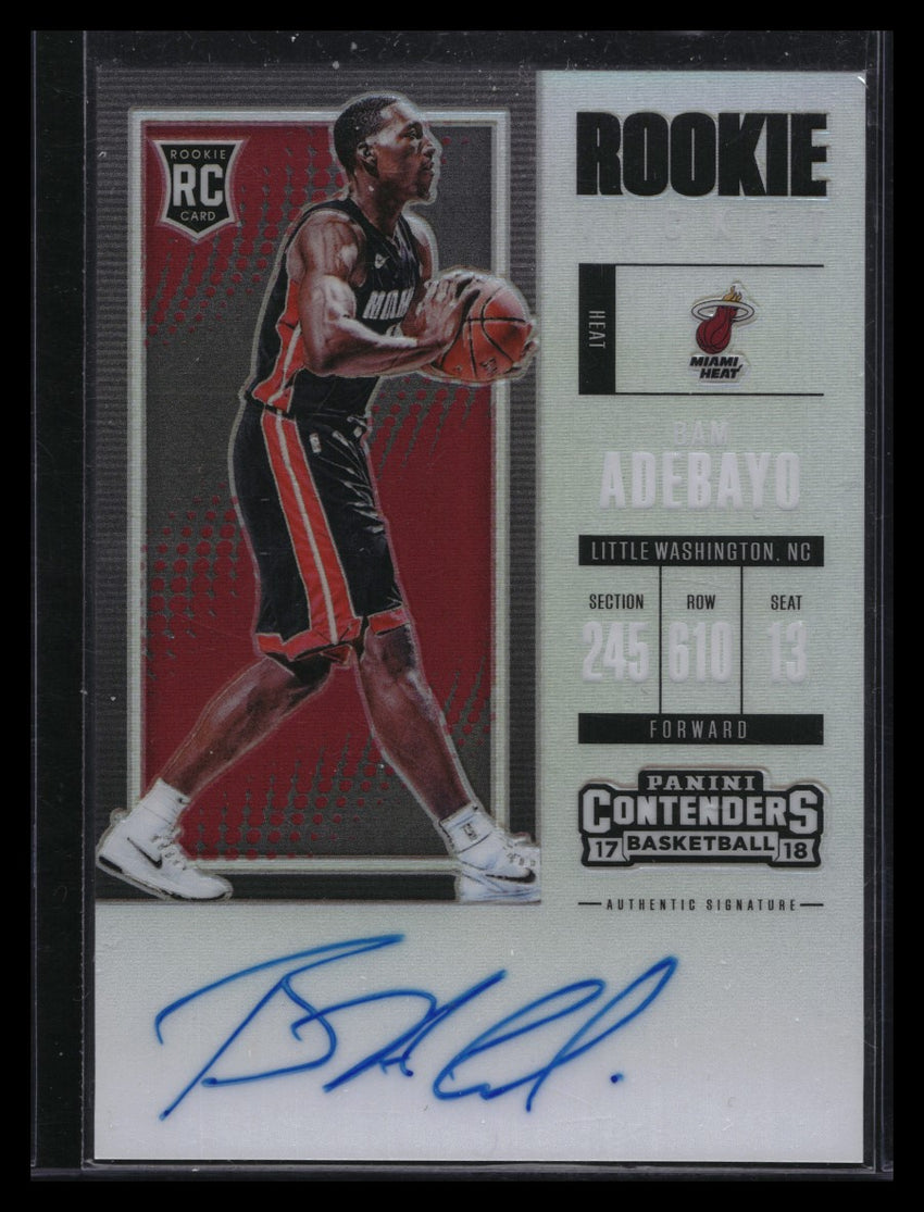 2017-18 Contenders Bam Adebayo Rookie Ticket Auto Premium Silver Holo No 114