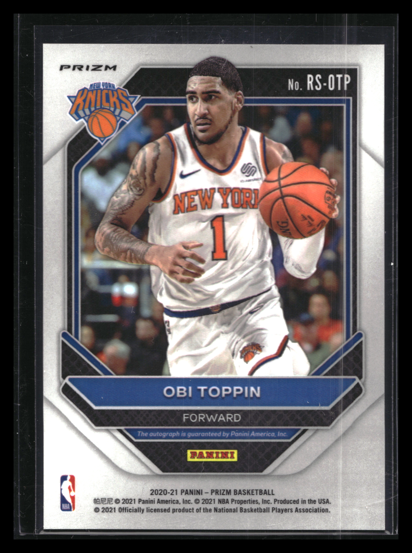 2020-21 Prizm Obi Toppin Rookie Signatures Auto Silver Prizm No Otp