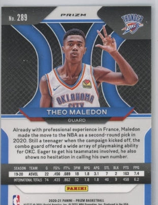 2020-21 Prizm Theo Maledon Choice Rookie Blue Yellow Green Scope No 289