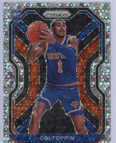 2020-21 Prizm Obi Toppin Rookie Variation Fast Break Silver Disco No 280